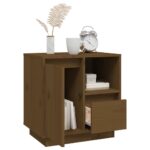 Table de chevet Marron miel 50x34x50 cm Bois de pin massif – Image 3