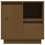 Table de chevet Marron miel 50x34x50 cm Bois de pin massif – Image 4