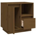 Table de chevet Marron miel 50x34x50 cm Bois de pin massif – Image 6