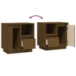 Table de chevet Marron miel 50x34x50 cm Bois de pin massif – Image 7