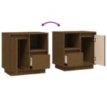 Tables de chevet 2pcs Marron miel 50x34x50cm Bois de pin massif – Image 8