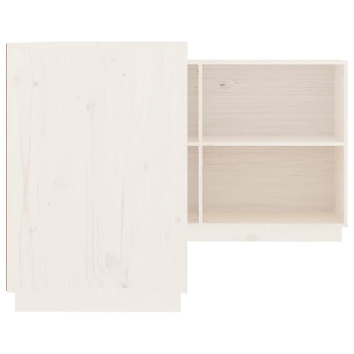Bureau Blanc 110x50x75 cm Bois massif de pin – Image 6
