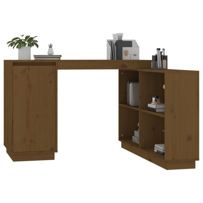 Bureau Marron miel 110x50x75 cm Bois massif de pin – Image 2