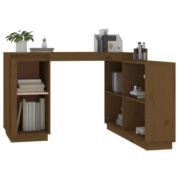 Bureau Marron miel 110x50x75 cm Bois massif de pin – Image 3