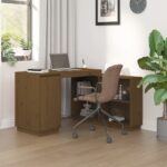 Bureau Marron miel 110x50x75 cm Bois massif de pin
