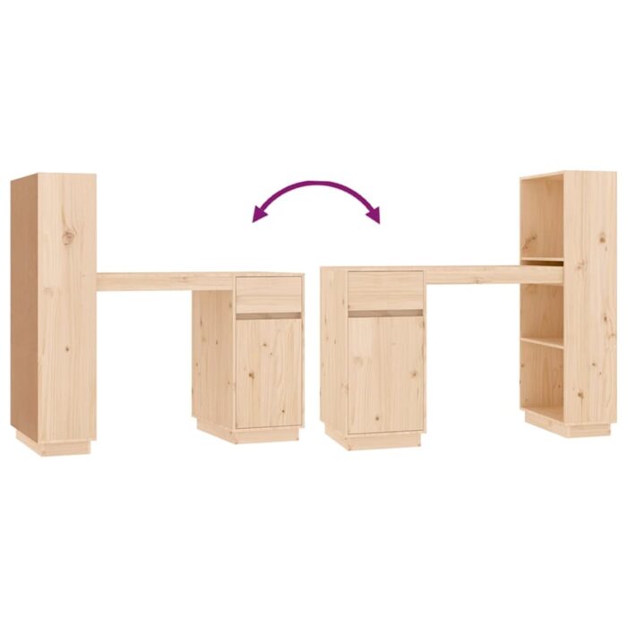 Bureau 110x53x117 cm Bois massif de pin – Image 7