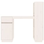 Bureau Blanc 110x53x117 cm Bois massif de pin – Image 4