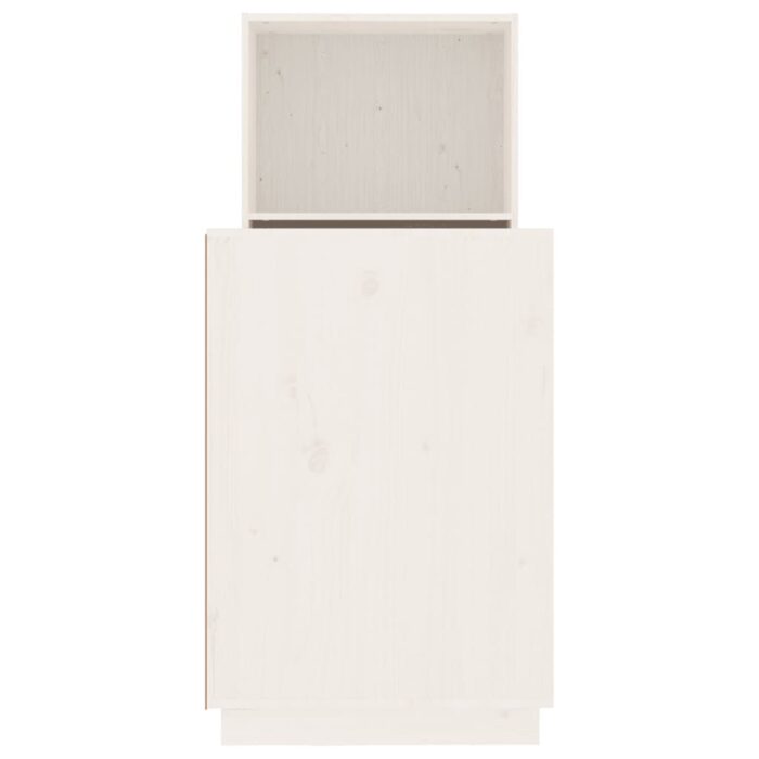 Bureau Blanc 110x53x117 cm Bois massif de pin – Image 6