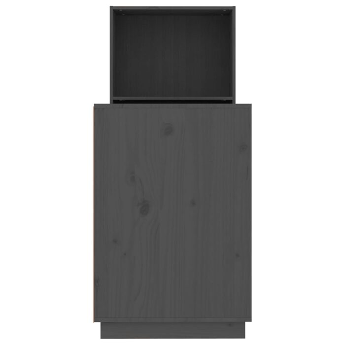 Bureau Gris 110x53x117 cm Bois massif de pin – Image 6