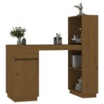 Bureau Marron miel 110x53x117 cm Bois massif de pin – Image 2