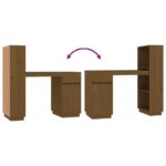 Bureau Marron miel 110x53x117 cm Bois massif de pin – Image 7