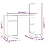 Bureau Marron miel 110x53x117 cm Bois massif de pin – Image 9