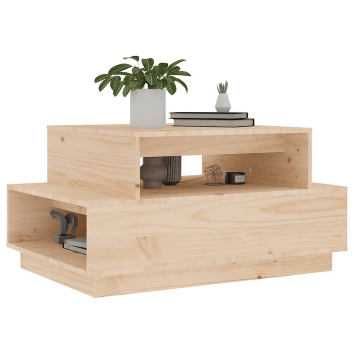 Table basse 80x55x40,5 cm Bois massif de pin – Image 2