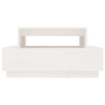 Table basse Blanc 80x55x40,5 cm Bois massif de pin – Image 3