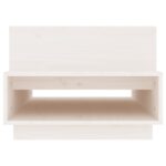 Table basse Blanc 80x55x40,5 cm Bois massif de pin – Image 4