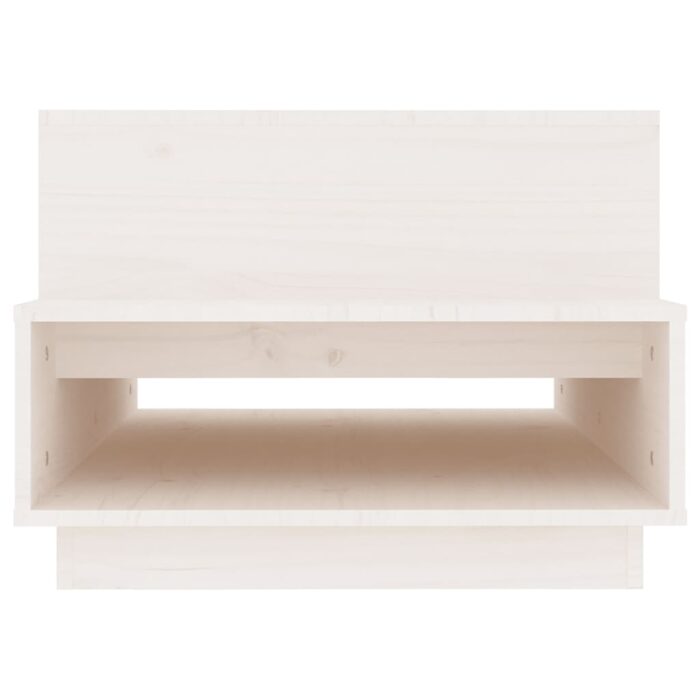 Table basse Blanc 80x55x40,5 cm Bois massif de pin – Image 4