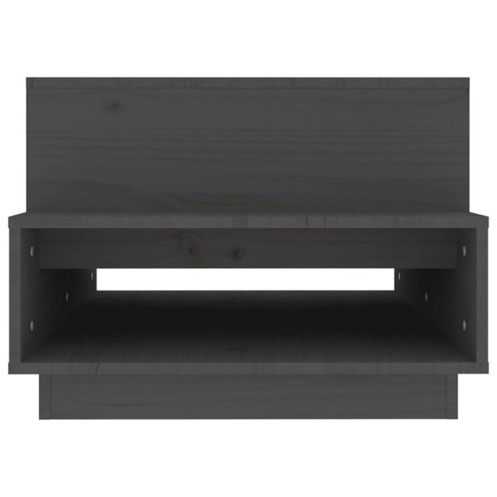 Table basse Gris 80x55x40,5 cm Bois massif de pin – Image 4
