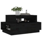 Table basse Noir 80x55x40,5 cm Bois massif de pin – Image 2