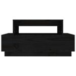 Table basse Noir 80x55x40,5 cm Bois massif de pin – Image 3