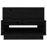 Table basse Noir 80x55x40,5 cm Bois massif de pin – Image 4