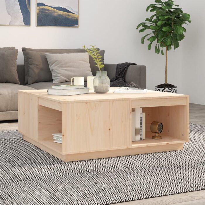 Table basse 100x101x40,5 cm Bois massif de pin – Image 1