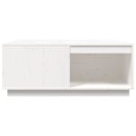 Table basse Blanc 100x101x40,5 cm Bois massif de pin – Image 4