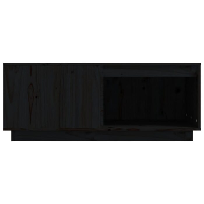 Table basse Noir 100x101x40,5 cm Bois massif de pin – Image 3