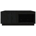 Table basse Noir 100x101x40,5 cm Bois massif de pin – Image 4