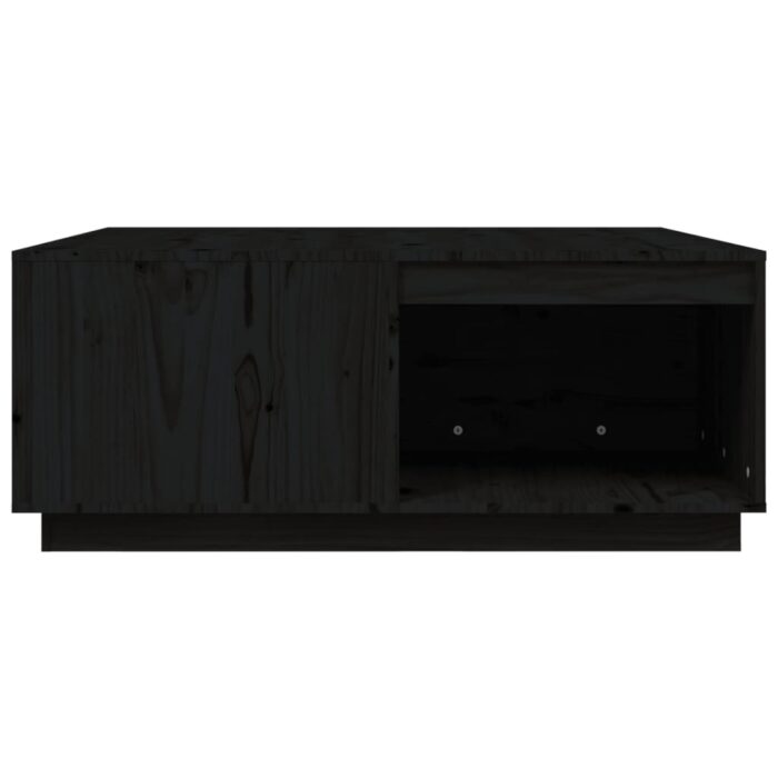 Table basse Noir 100x101x40,5 cm Bois massif de pin – Image 4