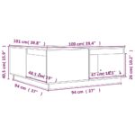 Table basse Noir 100x101x40,5 cm Bois massif de pin – Image 6