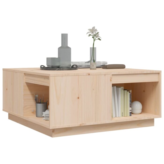 Table basse 80x81x36,5 cm Bois massif de pin – Image 2