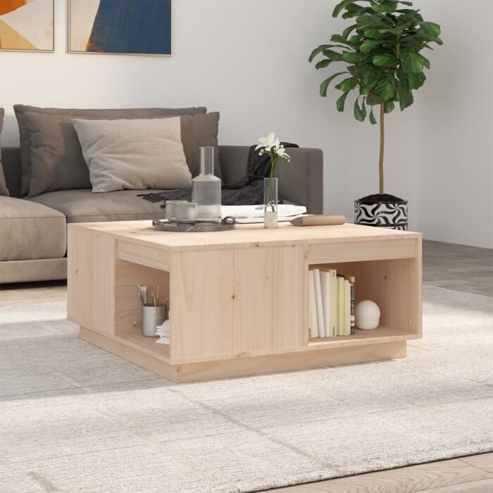 Table basse 80x81x36,5 cm Bois massif de pin – Image 1