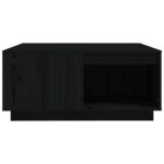 Table basse Noir 80x81x36,5 cm Bois massif de pin – Image 3