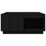 Table basse Noir 80x81x36,5 cm Bois massif de pin – Image 4
