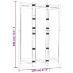Cloison de séparation pliante 3 panneaux 120 cm Bambou et toile – Image 7