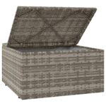 Salon de jardin 4 pcs avec coussins Gris Résine tressée – Image 6