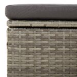 Salon de jardin 4 pcs avec coussins Gris Résine tressée – Image 8