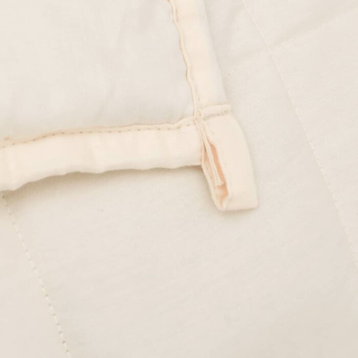 Couverture lestée Crème clair 200x200 cm 9 kg Tissu – Image 3
