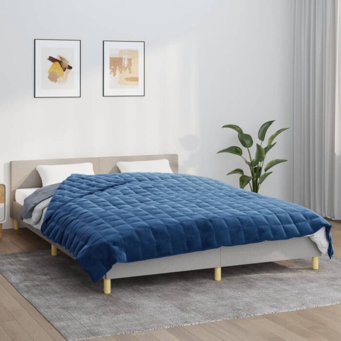 VXL8720845601669_m_en_hd_1.jpg Couverture lestée Bleu 220x235 cm 11 kg Tissu – Image 1