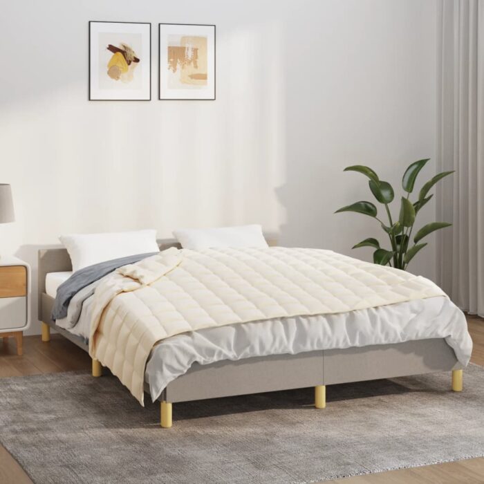 Couverture lestée Crème clair 120x180 cm 5 kg Tissu – Image 1