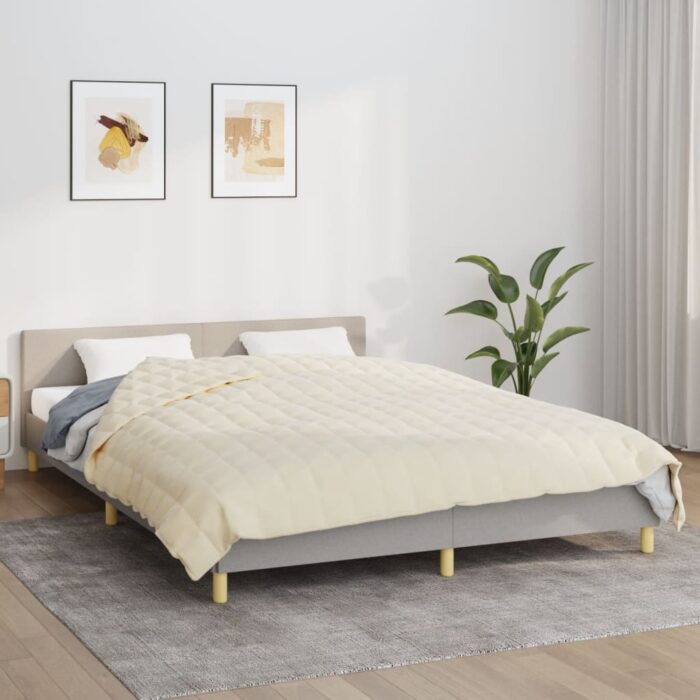 VXL8720845601805_m_en_hd_1.jpg Couverture lestée Crème clair 200x200 cm 9 kg Tissu – Image 1