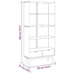 Bibliothèque OTTA avec 2 tiroirs Marron Bois massif pin – Image 4