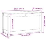 Boîte de rangement Gris 80x40x45,5 cm Bois massif de pin – Image 10