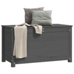 Boîte de rangement Gris 80x40x45,5 cm Bois massif de pin – Image 2