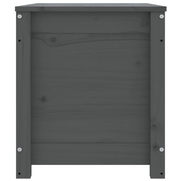 Boîte de rangement Gris 80x40x45,5 cm Bois massif de pin – Image 4