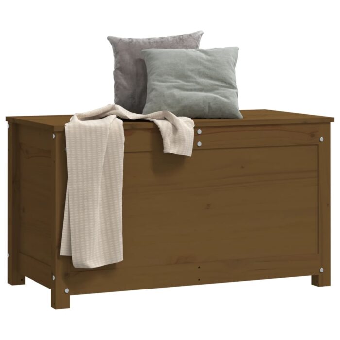 Boîte de rangement Marron miel 80x40x45,5 cm Bois massif de pin – Image 2