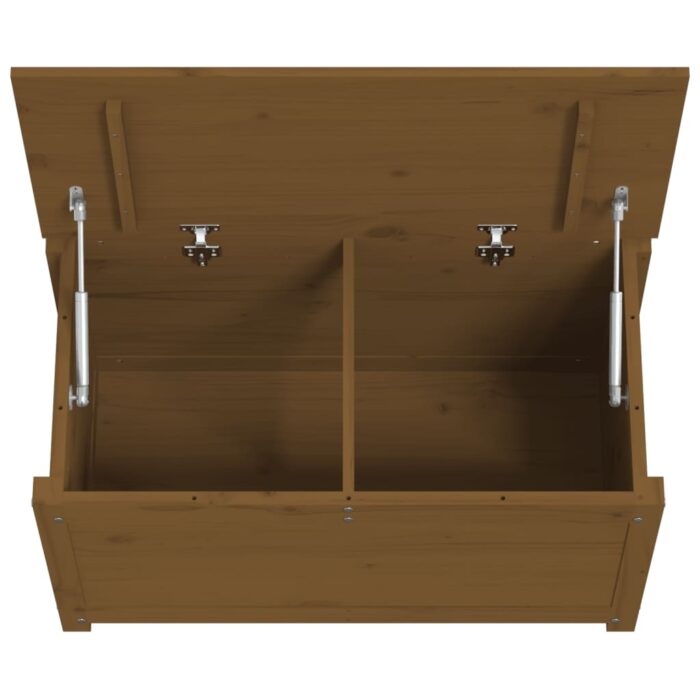Boîte de rangement Marron miel 80x40x45,5 cm Bois massif de pin – Image 6