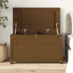 Boîte de rangement Marron miel 80x40x45,5 cm Bois massif de pin