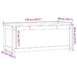 Boîte de rangement Blanc 110x50x45,5 cm Bois massif de pin – Image 10