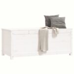 Boîte de rangement Blanc 110x50x45,5 cm Bois massif de pin – Image 2